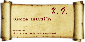 Kuncze István névjegykártya