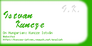 istvan kuncze business card