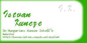 istvan kuncze business card